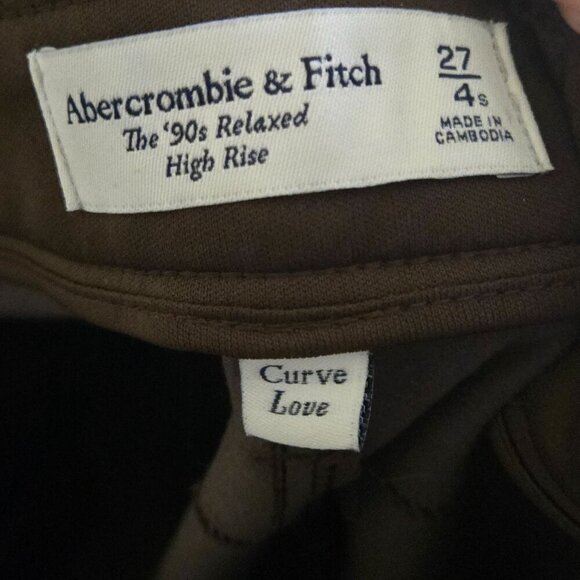Abercrombie & Fitch Curve Love Vegan Leather 90s Relaxed Pant Brown Size 27/4 - Picture 9 of 10